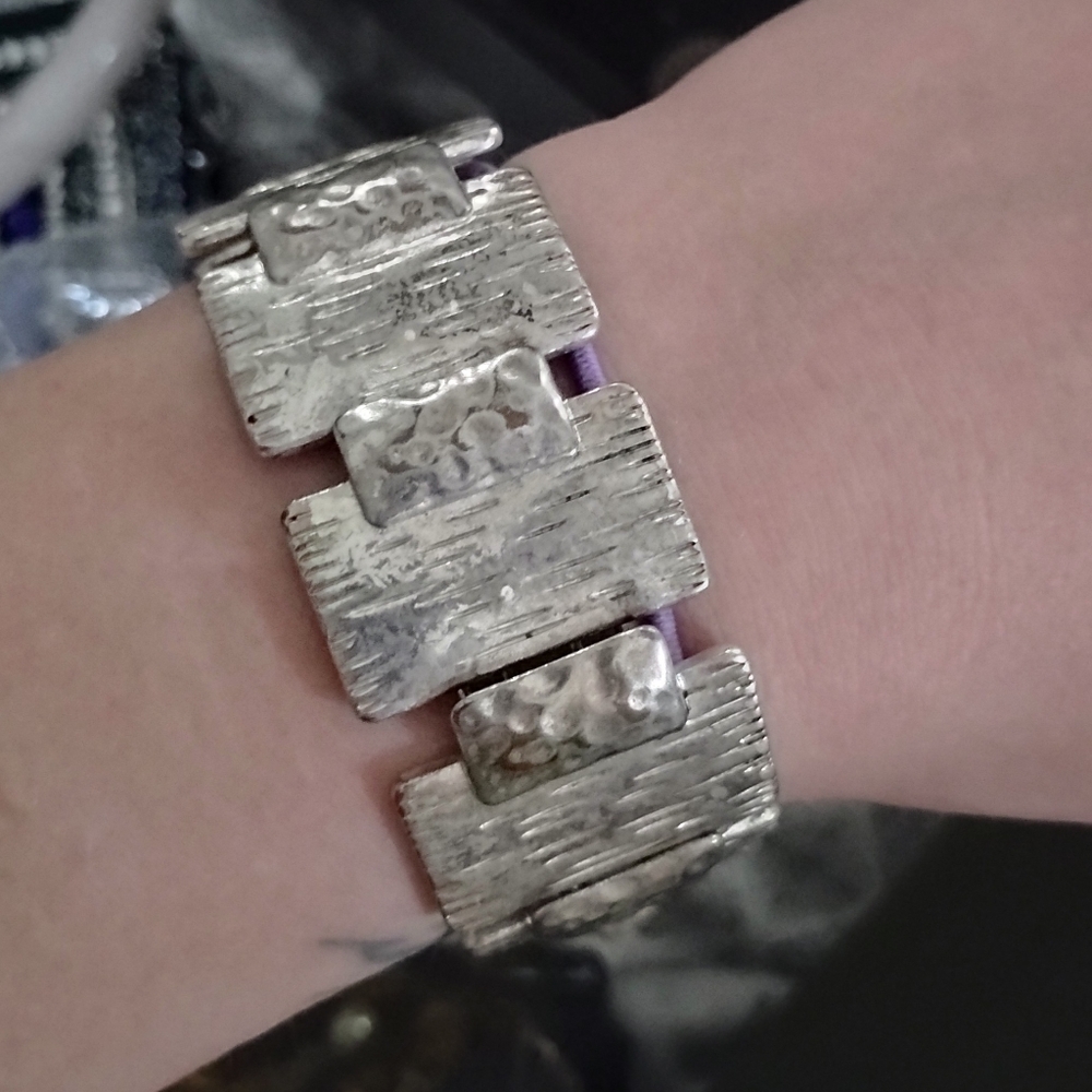 Silver Textured Bracelet